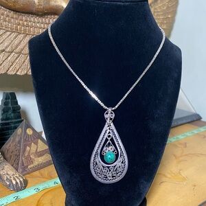 Vintage Turquoise Pendant Necklace